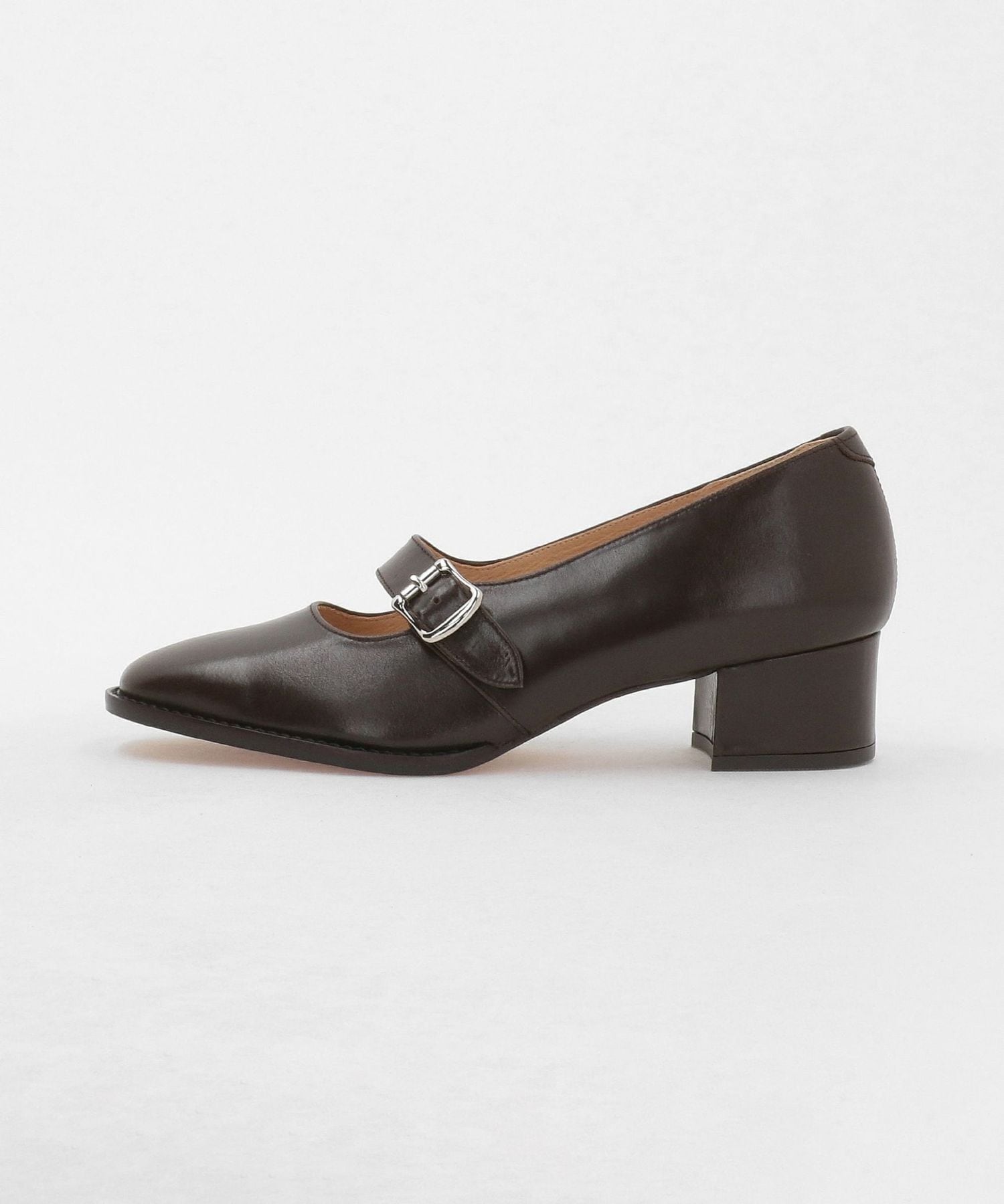 Steven Alan＞レザー モンク ストラップ ヒール シューズ