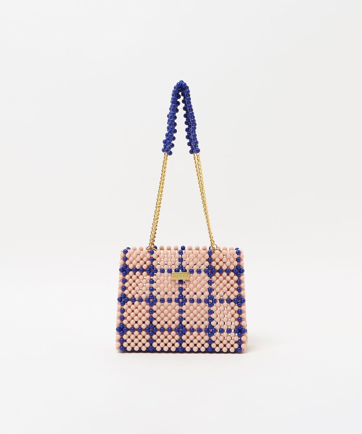 【高級品】ビーズバッグ　2点 TOOS＞CHAIN HAND BAG LILAC/ハンドバッグ