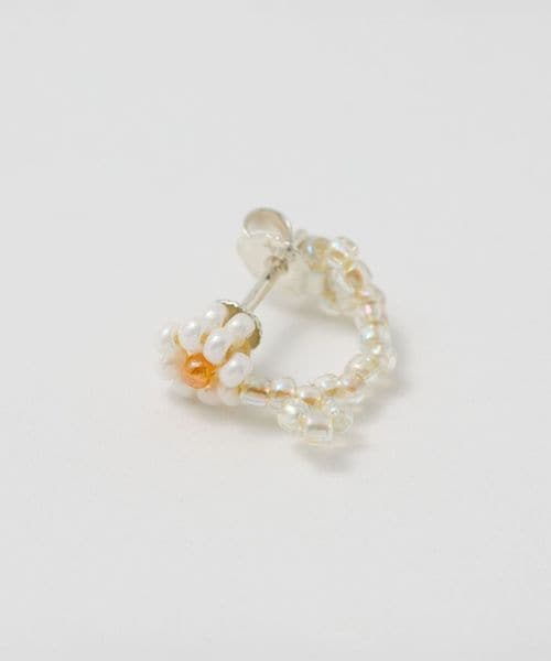 steven alan/＜Pura Utz＞WHITE FLOWER HUGGIE/シングルピアス/ピアス（片耳用）