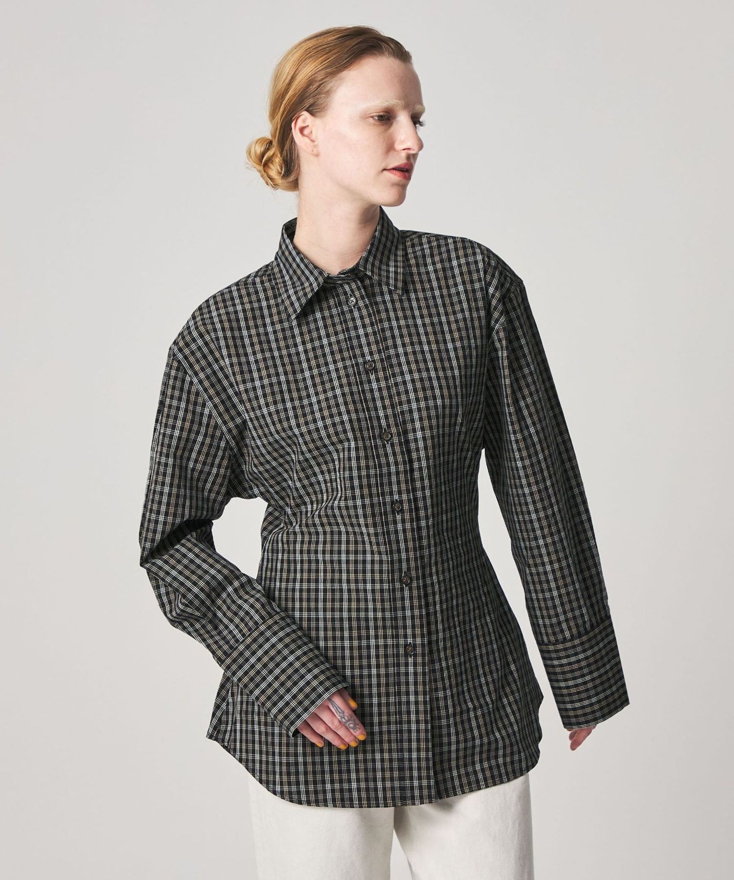 ROHE＞SHAPED CHECK SHIRT/シャツ