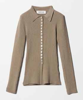 RÓHE/＜ROHE＞ELONGATED RIB CARDIGAN/カーディガン/カーディガン / ボレロ