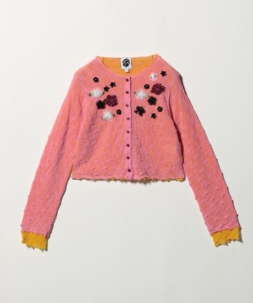 YanYan/＜YanYan＞BORLOR DBL LAYER FLORAL CARDIGAN/カーディガン/カーディガン / ボレロ