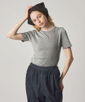 steven alan/＜Steven Alan＞リブ ハーフスリーブ プルオーバー/Tシャツ / カットソー