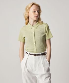 steven alan/＜Steven Alan＞リブ ハーフスリーブ シャツカーディガン/カーディガン / ボレロ