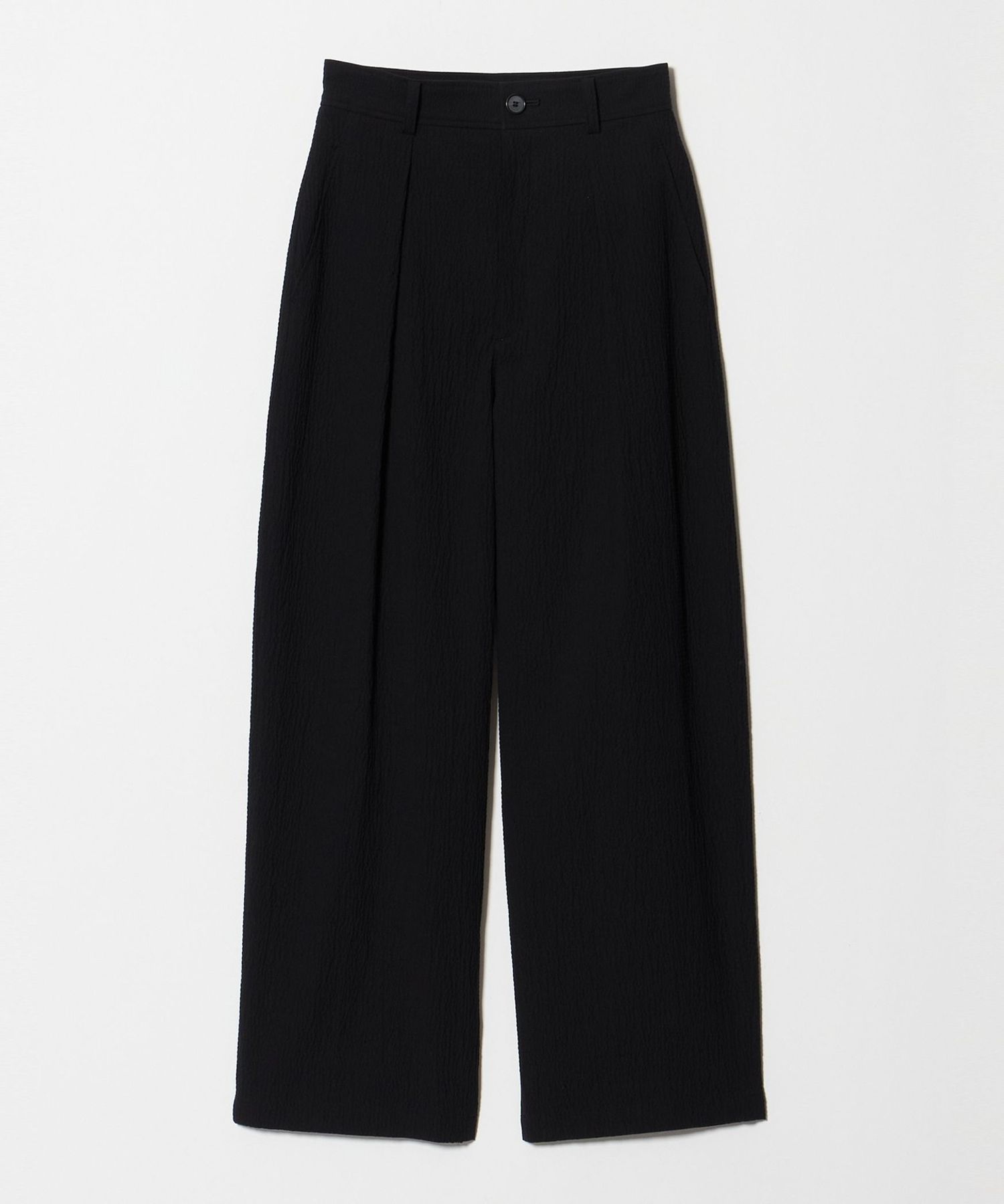 Steven Alan＞リップル コットン タック トラウザーズ ブラック