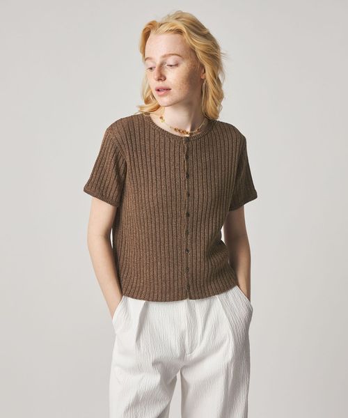 steven alan/＜Steven Alan＞リブ ショートスリーブ カーディガン/カーディガン / ボレロ