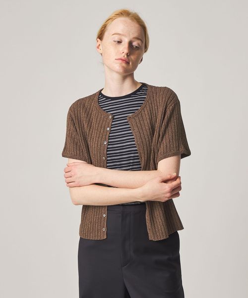 steven alan/＜Steven Alan＞リブ ショートスリーブ カーディガン/カーディガン / ボレロ