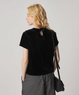 steven alan/＜Steven Alan＞バック リボン ベロア Tシャツ/Tシャツ / カットソー