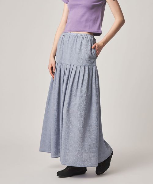 steven alan/＜Steven Alan＞コットン サッカー タック ロング スカート/その他スカート