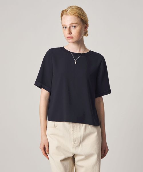 steven alan/＜Steven Alan＞バックサテン ジョーゼット ショートスリーブ ブラウス/シャツ / ブラウス