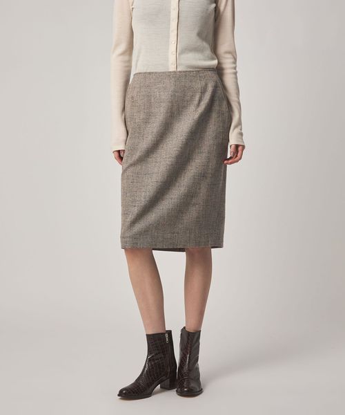 steven alan/＜Steven Alan＞ヘリンボーン ツイード ライク ペンシルスカート/ひざ丈
