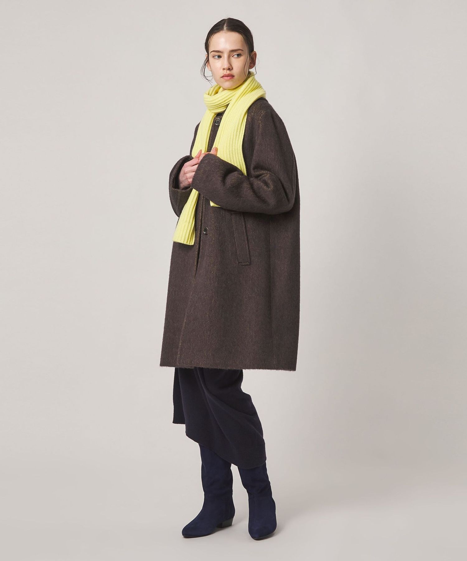 Steven Alan＞ウール モヘヤ ミックス シャギー ミドルコート