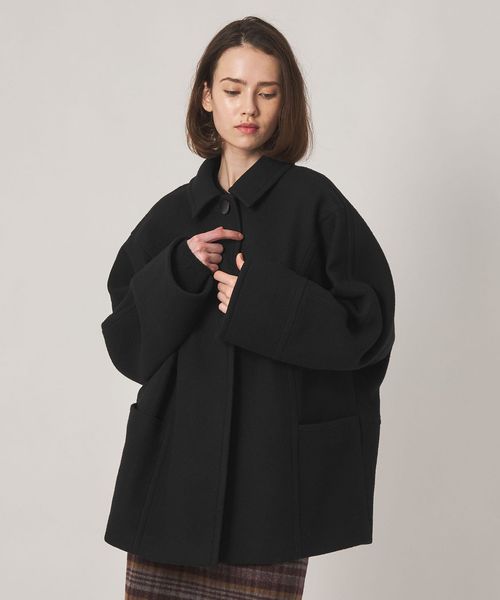 steven alan/＜Steven Alan＞ ショート バルーン コート ブラック/ステンカラーコート