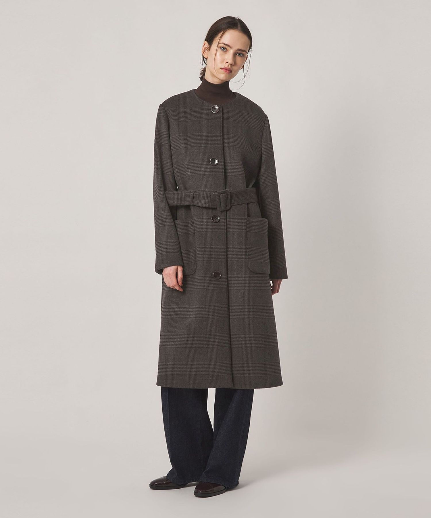 Steven Alan＞チェック ベルト コート
