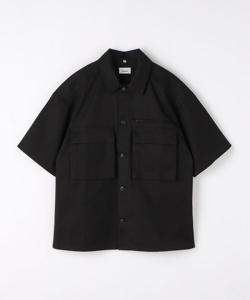 LOWNN＞ オフィサー ショートスリーブ シャツ