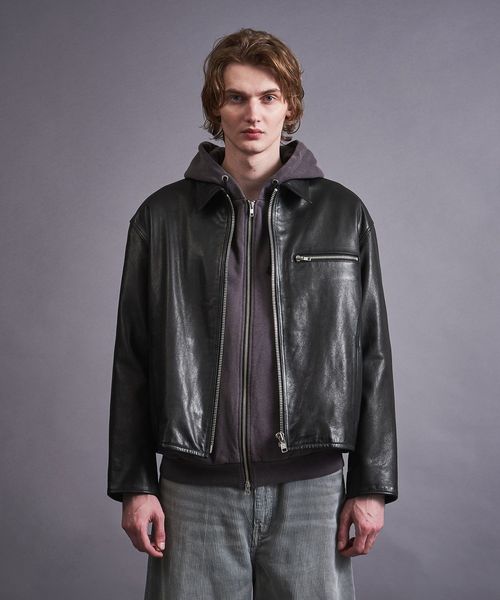 SRP レザージャケット　　カウレザー　肩幅50cm Firsthand/Big Cowleather Jacket WP / ビッグシルエット