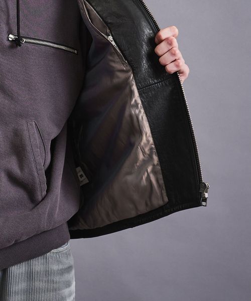 11FW monkey time ホース レーシングブルゾン 馬革 M 黒 11FW monkey time ホース レーシングブルゾン 馬革 M 黒