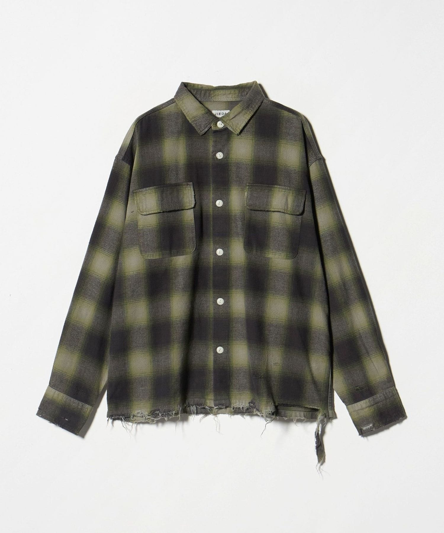 JieDa＞ネル ダメージ チェック シャツ