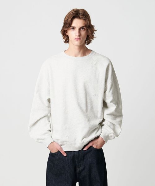 monkey time/フレンチテリー ディストレスト クルーネック/スウェット / パーカー