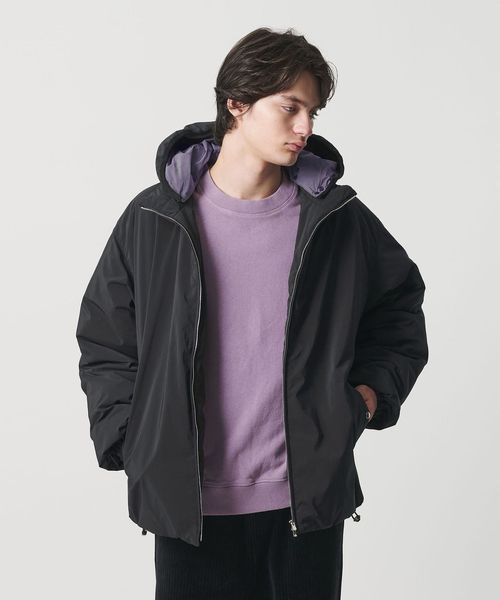 monkey time/パデッド ツイル レイヤードフード ジャケット ―撥水機能―/中綿 / キルティングジャケット