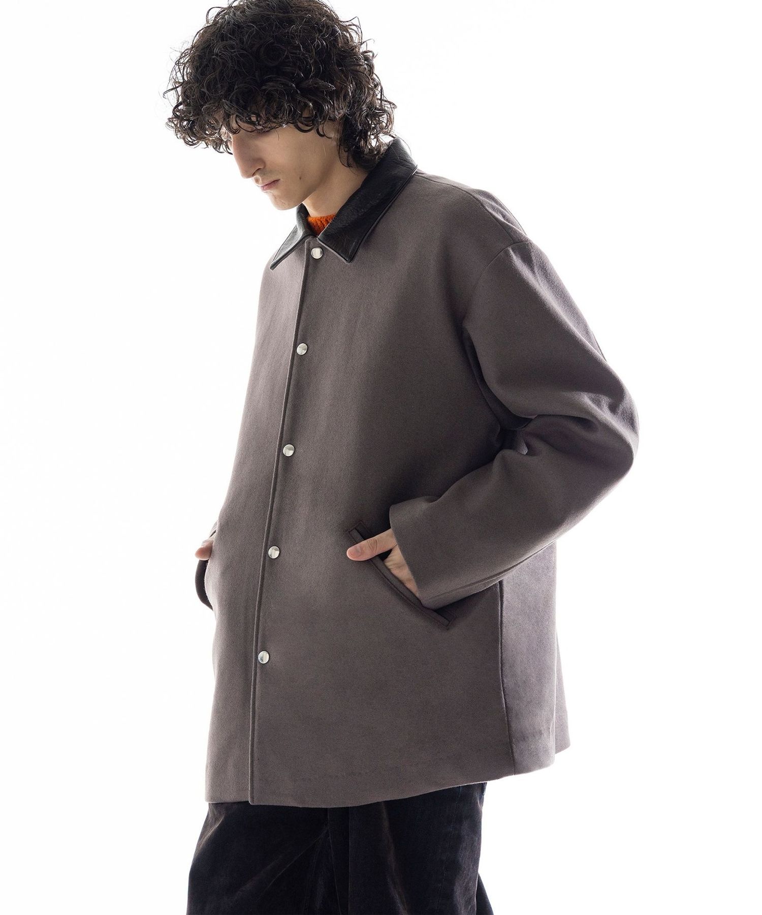 monkey time MELTON OVERCOAT チェスターコート グレー monkey time MELTON OVERCOAT チェスターコート グレー MONKEY
