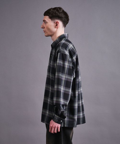 美品BEAUTY&YOUTH UNITED ARROWS オンブレチェックシャツ グリッター オンブレチェック シャツ