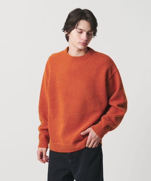 monkey time/ウール ナイロン ループヤーン クルーネック/ニット / セーター