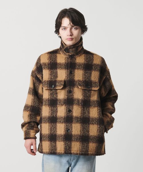 monkey time/オンブレチェック フリースメルトン CPOジャケット/その他コート / ブルゾン
