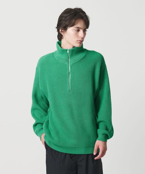 monkey time/バルキー アゼ ハーフジップ ニット/ニット / セーター