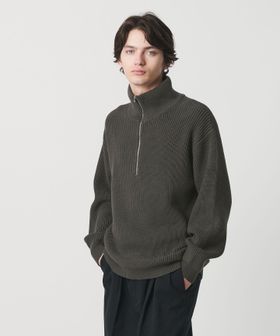 monkey time/バルキー アゼ ハーフジップ ニット/ニット / セーター