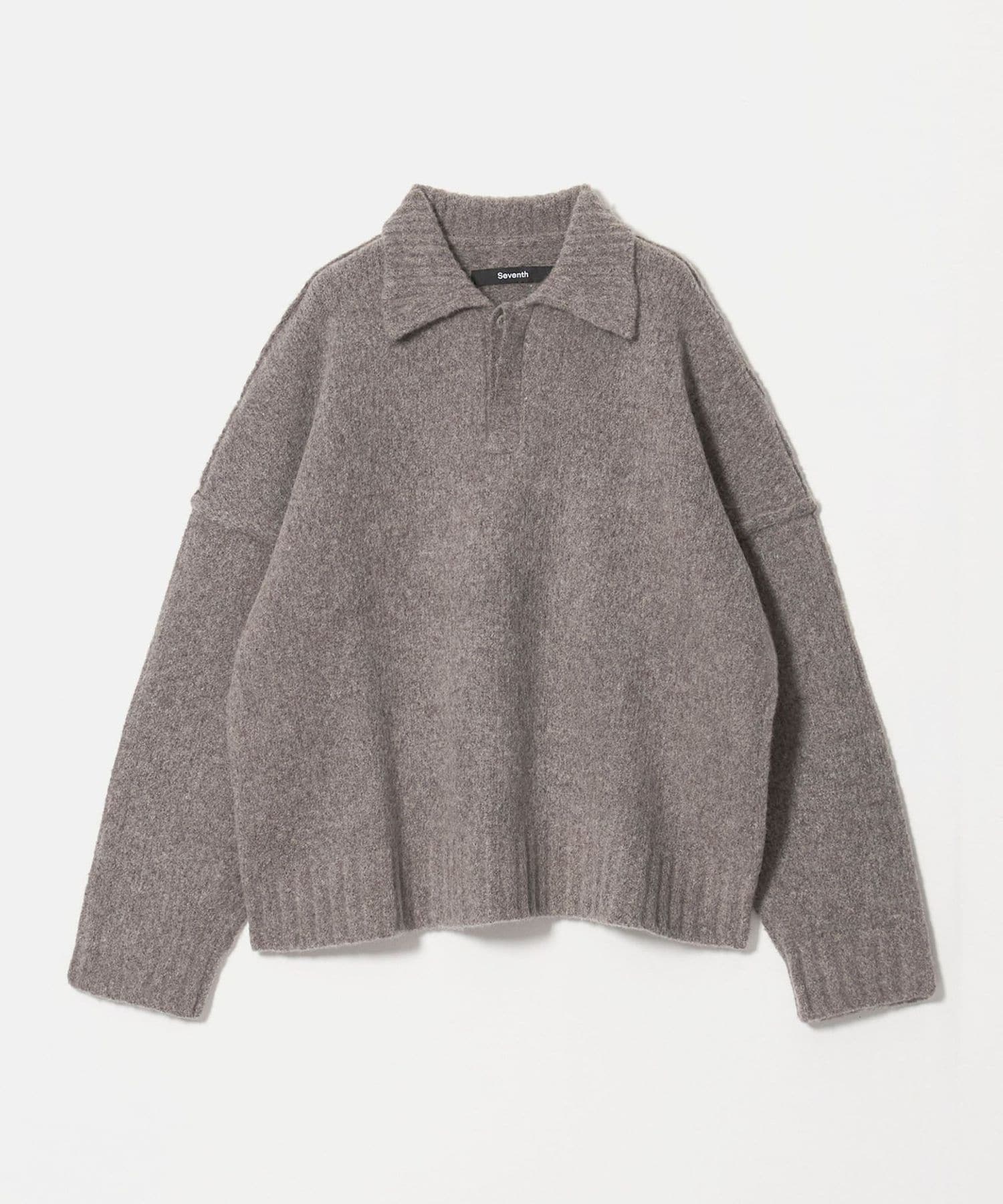 UNITED ARROWS ニットポロシャツ グレー M Seventh＞ウール ニット ポロシャツ