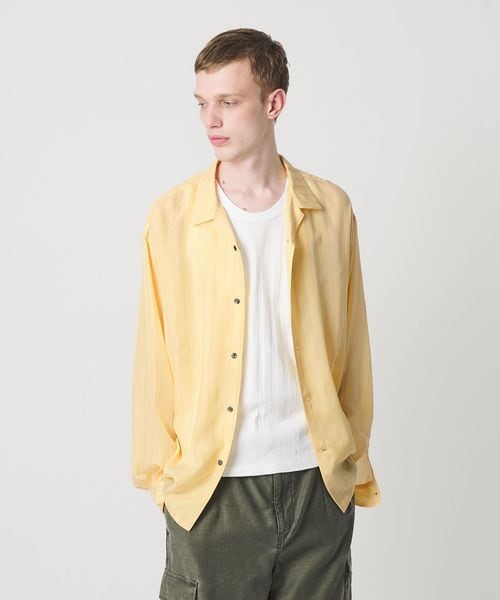 monkey time/フィブリル キュプラ ストライプ シャツ/シャツ / ブラウス