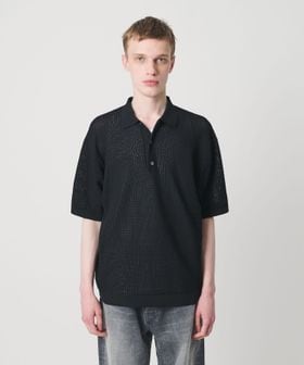 monkey time/シアー ニット ポロシャツ/ポロシャツ