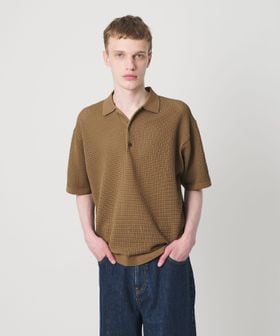 monkey time/シアー ニット ポロシャツ/ポロシャツ