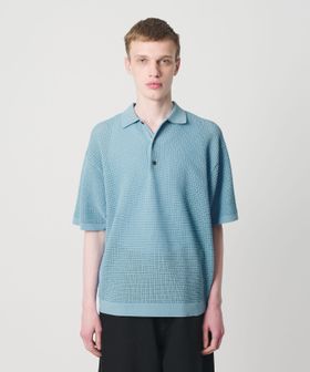 monkey time/シアー ニット ポロシャツ/ポロシャツ