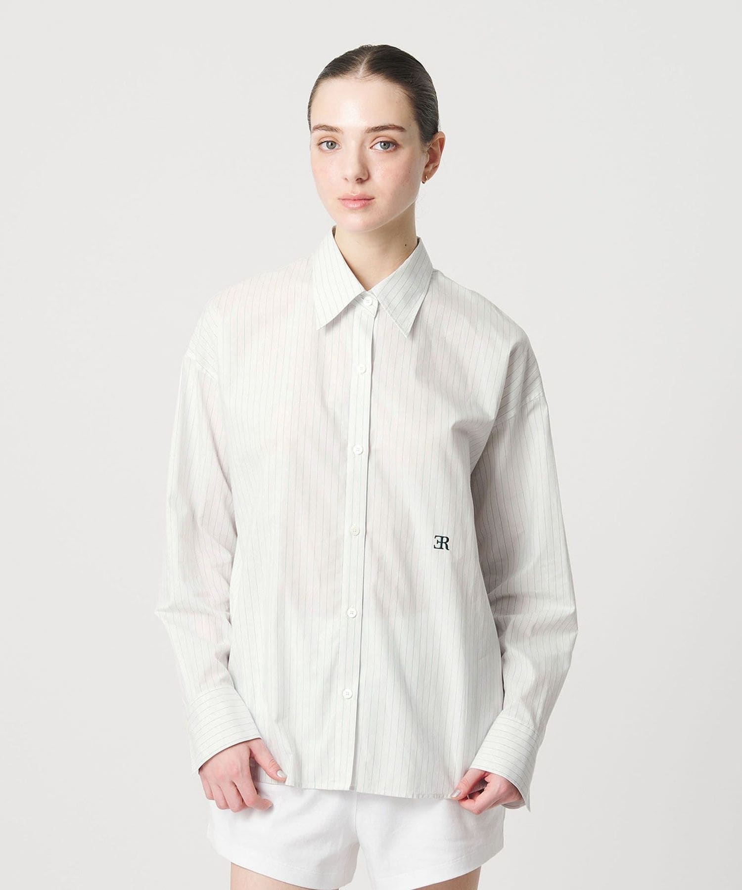 ER＞コットン ストライプシャツ