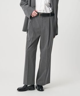 ER/＜ER＞ストライプ タックワイド パンツ/スラックス