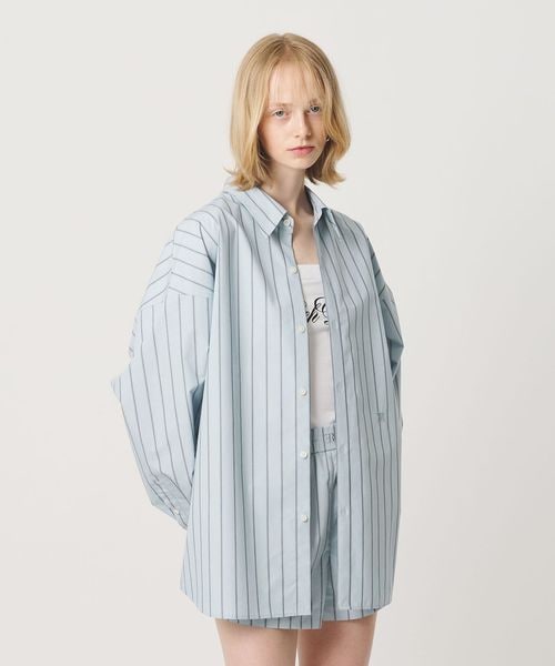 ER/＜ER＞コットンブレンド ストライプ オーバーシャツ/シャツ / ブラウス