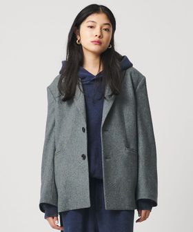 ER＞ネップカラー ツイード テーラード ジャケット