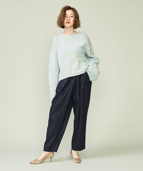 新品未使用　conte ミックスボートネックニット conte＞ミックス ボートネックニット