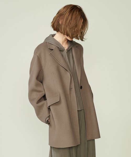 ＜conte＞ ダブルラペル リバーコート conte＞ ダブルラペル リバーコート