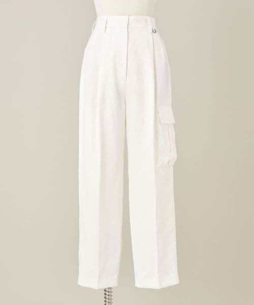 conte＞カーゴ タック ワイドパンツ WHITE