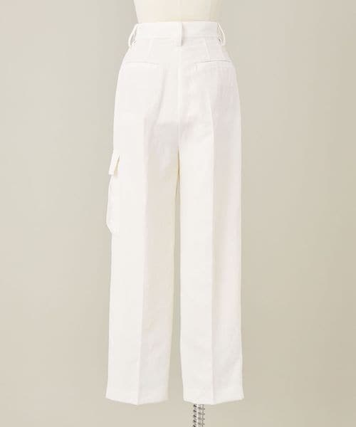 conteアシンメトリー タック ワイドパンツ WHITE 38