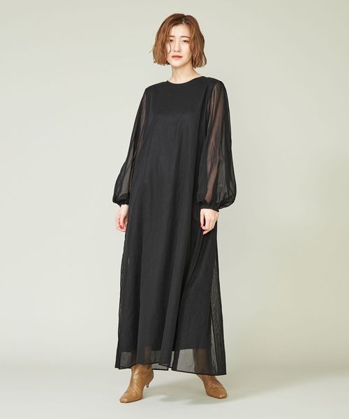 新品未使用　conte シアーバックスリットロングワンピース conte＞シアー バックスリット ロングワンピース