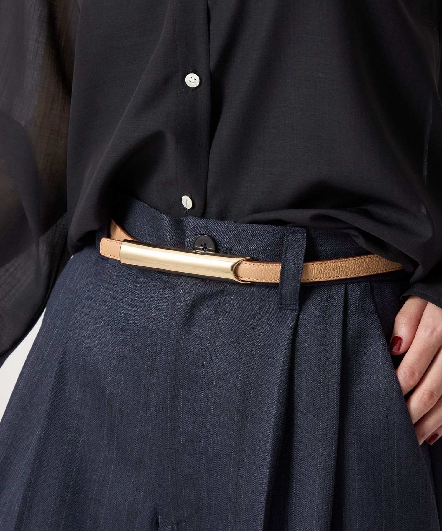 ■完売品■ conte【別注ATELIER AMBOISE ベルト 別注】＜ATELIER AMBOISE for conte＞リバーシブル バックルベルト