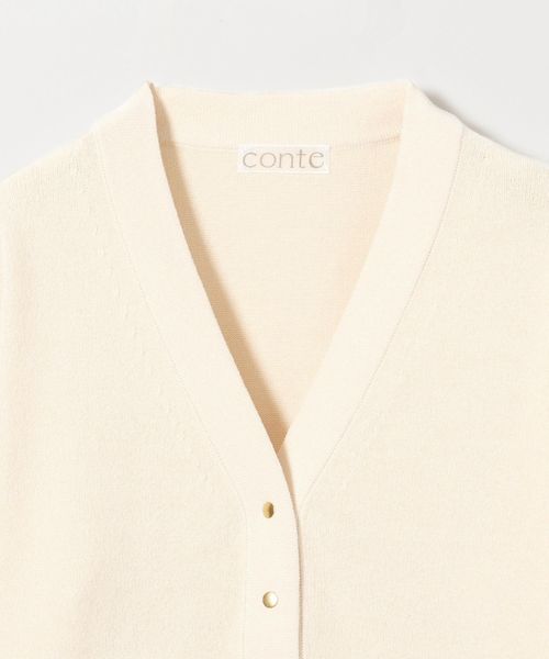 conte コンテ コットン Vネックカーディガン conte カーディガン 「conte」NVL コットン Vネックカーディガン