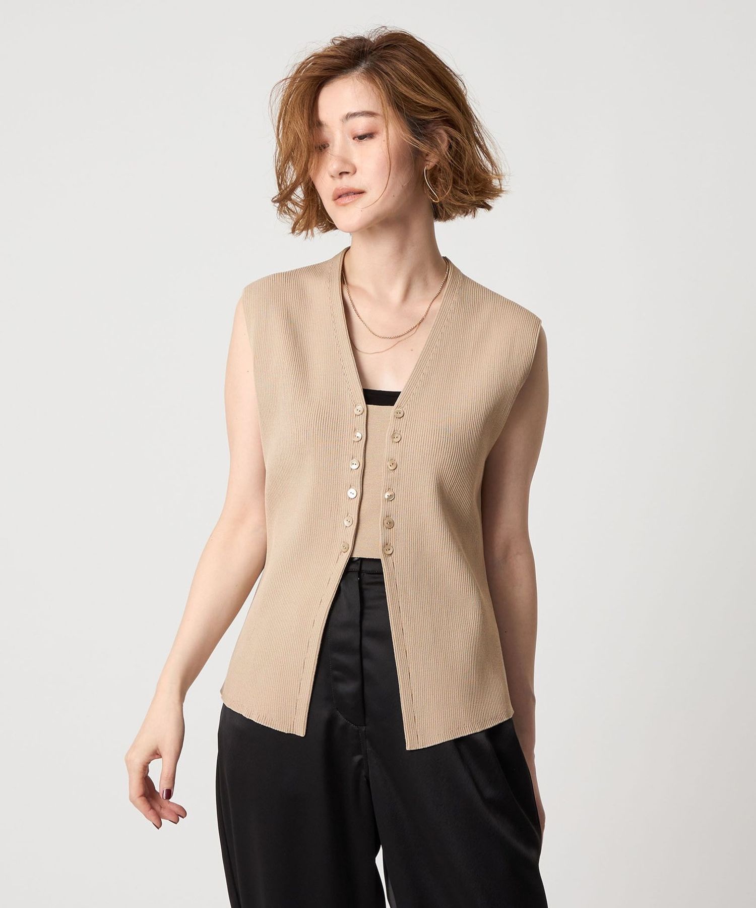Conte フライフロントジレ　ベスト conte＞フライフロント ジレ