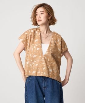 conte/＜conte＞レース Vネックベスト BEIGE/ベスト