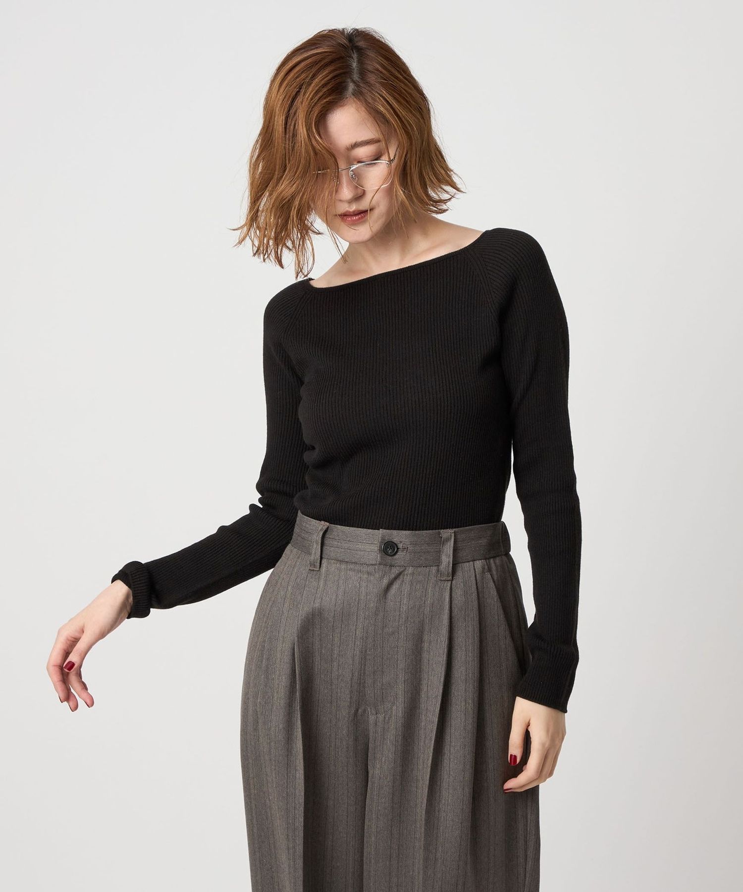 conte＞アゼ 2WAY ボートネックニット