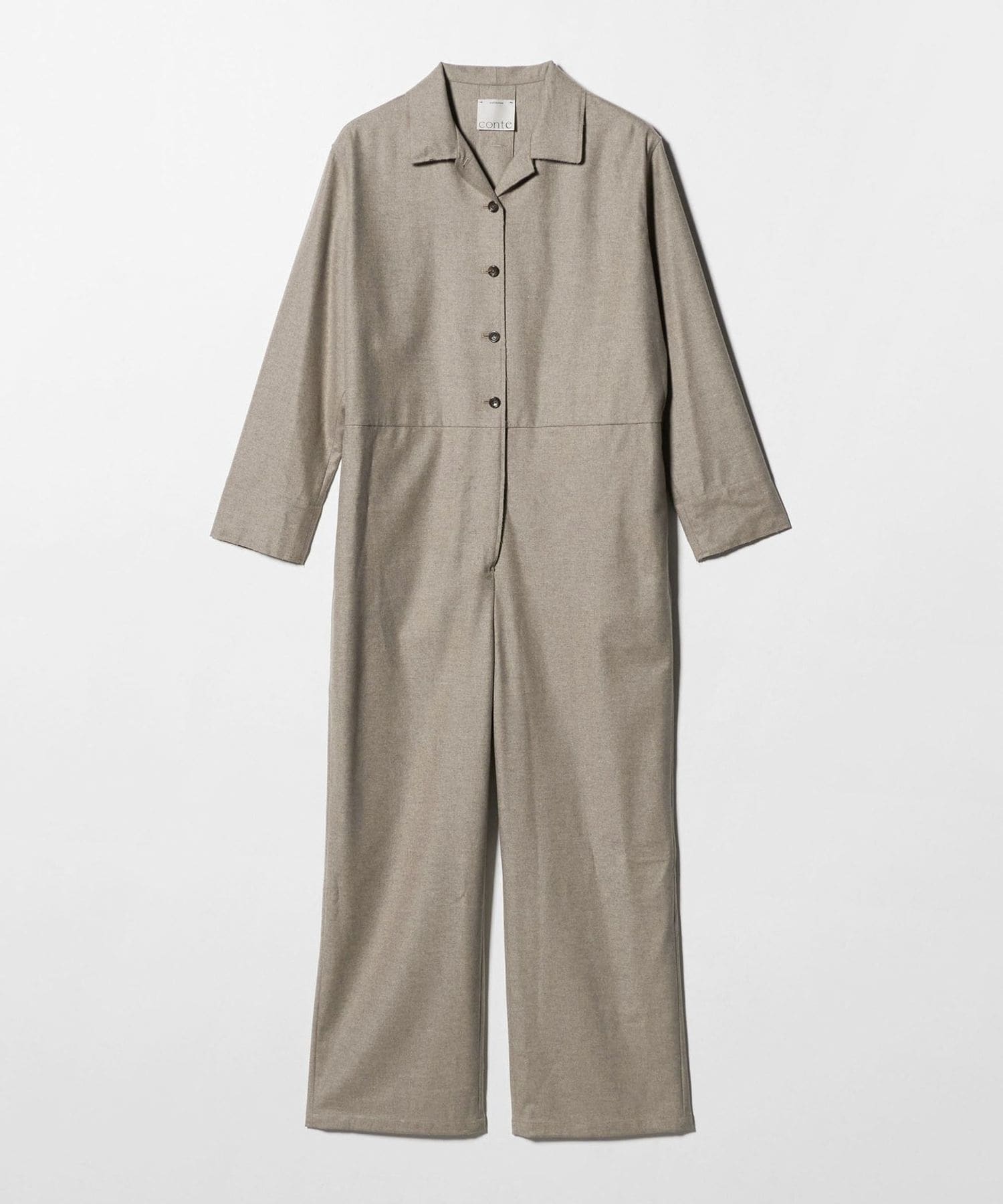 conte＞フランネル オープンカラー オールインワン